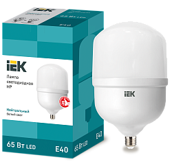 Лампа светодиодная HP 65Вт 230В 4000К E40 IEK LLE-HP-65-230-40-E40