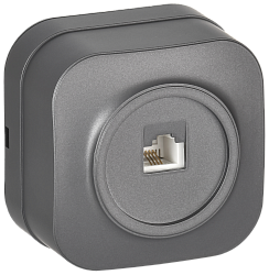 GLORY Розетка для открытой установки телефонная RJ11 РТ20-ХСм сталь матовый IEK ETH10-K46M