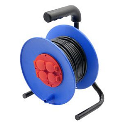 Удлинитель силовой на катушке GLANZEN 4 гн. ПВС 3х2,5 IP44 арт. EC-50-011 EC-50-011