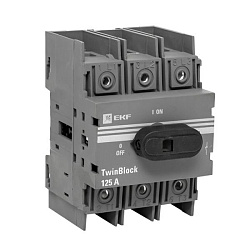 Рубильник 125A 3P c рукояткой управления для прямой установки TwinBlock EKF tb-125-3p-f