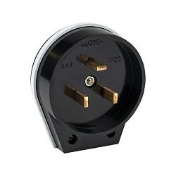 Вилка для разъема РШ-ВШ 32А 250В 2P+PE карболитовая черн. EKF AS-250-B-02