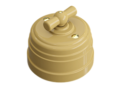 Выключатель ретро пластиковый поворотный на четыре положения (2-х клавишный), IP20, цвет - белый, УС GE30401-01