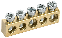 TEKFOR Шина нулевая сечение 6х9 5 отверстий IEK TF-KP00D-SN-05