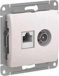 Розетка компьютерная + телевизионная 2-м Glossa RJ45 кат.5E + TV механизм перламутр SE GSL000689 1402916