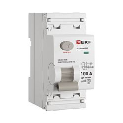 ВДТ ВД-100N (S) 2P 100А 300мА AC эл-мех 6кА PROXIMA EKF E1026MS100300