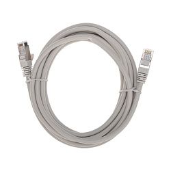Патч-корд S/FTP, CAT 6A (10G), RJ45-RJ45, 28AWG, LSZH, серый, 3м REXANT 02-0390-3