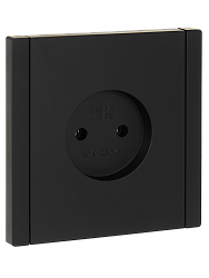FORTE&PIANO Розетка 1-местная без заземления без защитных шторок винтовое крепление 10А FP118 черный IEK FP-R10-10-K02