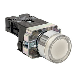Кнопка BA21 с подсветкой 230В белаяNO EKF xb2-bw21-230