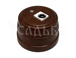 Розетка TV (SAT) оконечная пластиковая, цвет - орех, серия УСАДЬБА, ТМ "МезонинЪ" GE30321-14