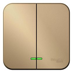 Выключатель 2-кл. ОП Blanca 10А IP20 (сх. 5) 250В с подсветкой титан SE BLNVA105104 1210572