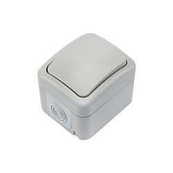 Переключатель проходной Mini OG IP54 о/у, серый KRANZ KR-78-0837