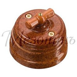 Art-Decor Выключатель ретро фарфоровый проходной на 2 полож-я в комплекте с подъемной рамкой 10А 2 GE70404-42