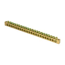 Шина PEN "ноль-земля" (6x9мм) 22 отв. латунь крепеж по краям EKF sn0-63-22-k