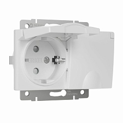 Розетка двойная влагозащ. с зазем. с защит. крышками и шторками (белый) Werkel W1172201