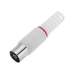 Разъем антенный на кабель, (гнездо-TV), белый, (1шт) REXANT 06-0010-A