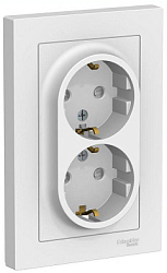 Розетка двойная AtlasDesign с заземл. со шторками 16А в сборе лотос SE ATN001326 1739920