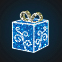 Декоративная 3D фигура Подарок 120 см белый 501-542