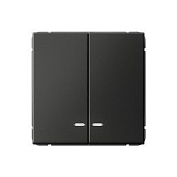 Выключатель 2-кл. ArtGallery (сх. 5а) 10AX с подсветкой механизм базальт SE GAL001453 1823066