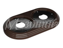 Рамка двухместная пластиковая, 163x92x14 мм, цвет - коричневый, серия УСАДЬБА, ТМ МЕЗОНИНЪ GE30702-04