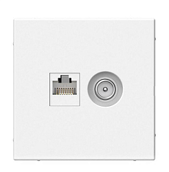 Розетка компьютерная + телевизионная 2-м ArtGallery RJ45 + TV кат.5E лотос SE GAL001389 1823499