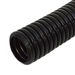 Труба гофрированная ПП безгалогенная (HF) разрезная черная dвн 18,3 мм, dнар 25 мм (10м/уп) Промрука PR02.0247