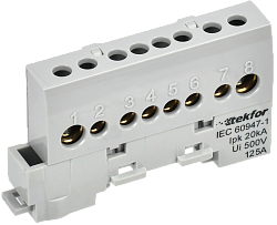 TEKFOR Шина L "фаза" изолированная на универсальном держателе 8х12-8-Ср IEK TF-NN20-08-KL-K03