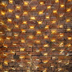 Гирлянда светодиодная Сеть 2x3м 432 LED ТЕПЛЫЙ БЕЛЫЙ черный каучук IP67 постоянное свечение 230В блок в комплекте NEON-NIGHT 217-126