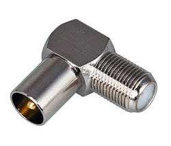 Переходник угловой гнездо F – штекер TV REXANT 05-4311