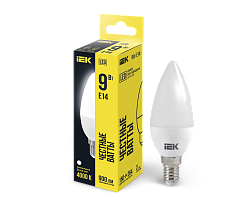 Лампа светодиодная C35 свеча 9Вт 230В 4000К E14 IEK LLE-C35-9-230-40-E14