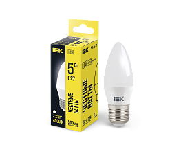 Лампа светодиодная C35 свеча 5Вт 230В 4000К E27 IEK LLE-C35-5-230-40-E27