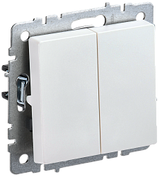 BRITE Выключатель 2-клавишный 10А ВС10-2-0-БрЖ жемчуг IEK BR-V20-0-10-K36