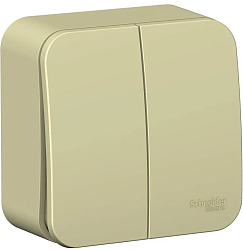 Выключатель 2-кл. ОП Blanca 10А IP20 (сх. 5) 250В с изолир. пластиной беж. SE BLNVA105017 520095