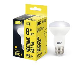 Лампа светодиодная R63 рефлектор 8Вт 230В 3000К E27 IEK LLE-R63-8-230-30-E27