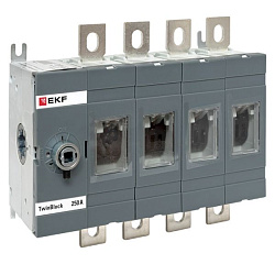 Рубильник 250A 4P без рукоятки управления TwinBlock EKF tb-s-250-4p