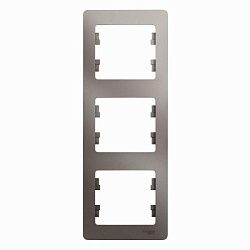 Рамка 3-м Glossa вертикал. платина SE GSL001207 454523