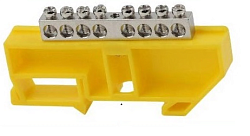 Шина PE "земля" на DIN-изоляторе ЖЕЛТЫЙ 6х9-8 AN0803-0014