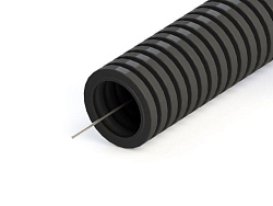 Труба ПНД гофрированная с зондом D40мм.  (25м/уп) Черный DEKRON DEK0204-0205