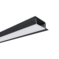 Профиль алюминиевый для светодиодной ленты, анод., встраиваемый, черный, 22х6мм, 2м, шир. ленты до 1 08-02-ЧБ