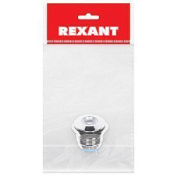 Индикатор металл Ø16 12В подсв/белая LED  REXANT 36-4814