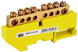 Шина PE "земля" на DIN-изол ШНИ-8х12-8-Д-Ж IEK YNN10-812-8D-K05