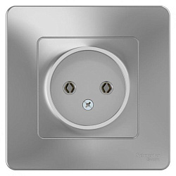 Розетка 1-м СП Blanca 16А IP20 250В без заземл. без защ. шторок алюм. SE BLNRS000013 1210327