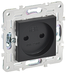 SKANDY Розетка без заземления с защитными шторками 10А SK-R01Bl черный IEK SK-R13-10-K02