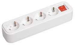 Розетка переносная разборная с заземлением с выключателем К04В 4 места CLASSIC IEK KYP11-16-04-00-ZK