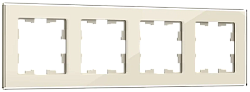 BRITE Рамка 4 -местная РУ-4-2-БрВа стекло ванильный IEK BR-M42-G-K10