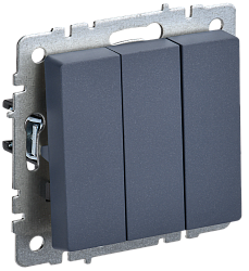 BRITE Выключатель 3-клавишный 10А ВС10-3-0-БрМ маренго IEK BR-V30-0-10-K35