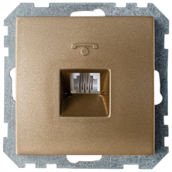 Розетка телефонная четырехконтактная скрытой установки ТР4-037 бронза 5766BY