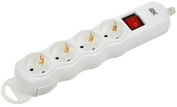 Розетка переносная разборная с выключателем РПр04В 4 места IEK WYP10-D-KP-16-04-ZKS-K01