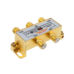 Делитель ТВх4 под F-разъем, 5-1000МГц, Gold (5 F-разъемов в комплекте) REXANT 05-6103-1