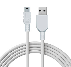 Кабель USB-A – mini USB, 1А, 1,8м, ПВХ, белый REXANT 18-1134