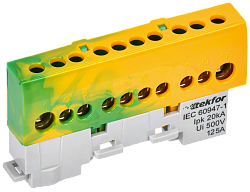 TEKFOR Шина PE "земля" изолированная на универсальном держателе 8х12-10-ЖЗ IEK TF-NN20-10-KL-K52